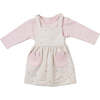 Leaf Pinafore Dress Outfit, Beige - Mixed Apparel Set - 1 - thumbnail