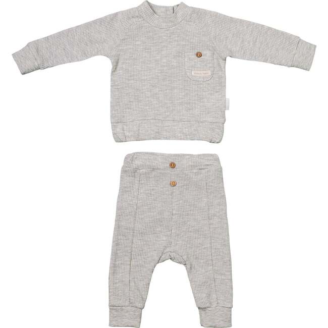 Pocket Logo Knit Outfit, Grey