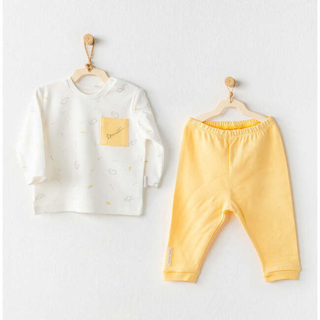Penguin Print Pocket Outfit, Yellow - Mixed Apparel Set - 2