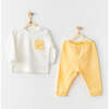 Penguin Print Pocket Outfit, Yellow - Mixed Apparel Set - 2
