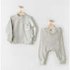 Pocket Logo Knit Outfit, Grey - Mixed Apparel Set - 2