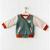 Logo Letterman Jacket, Green - Jackets - 2