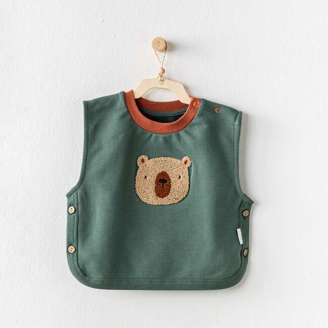 Teddy Graphic Vest, Green - Vests - 2