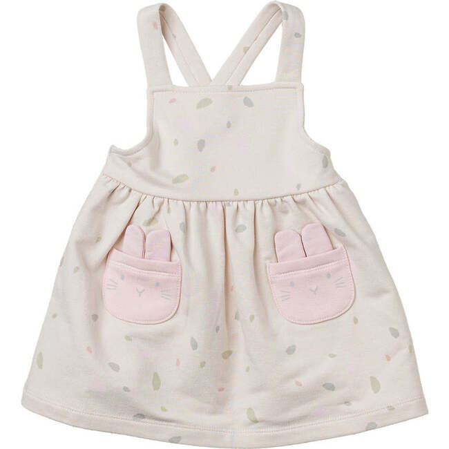 Leaf Pinafore Dress Outfit, Beige - Mixed Apparel Set - 3