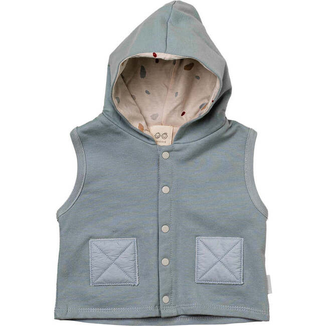 Hooded Button Vest, Green