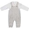 Collared Overalls Outfit, Grey - Mixed Apparel Set - 1 - thumbnail