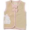 Bunny Graphic Double Bow Vest, Beige - Vests - 1 - thumbnail