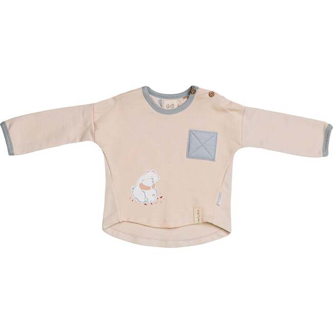 Bear Graphic Pocket Outfit, Beige - Mixed Apparel Set - 2