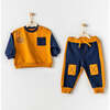 Colorblock Pocket Outfit, Yellow - Mixed Apparel Set - 2
