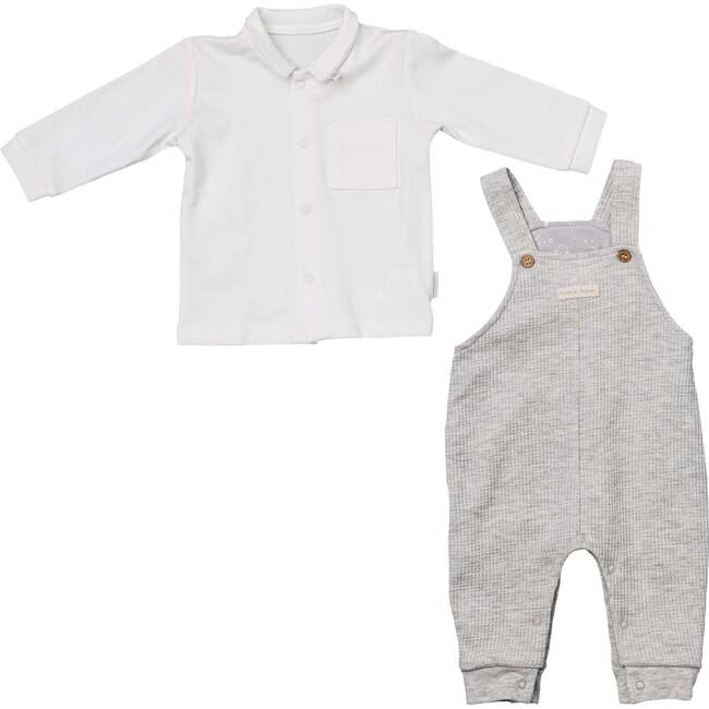 Collared Overalls Outfit, Grey