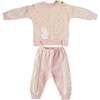 Bunny Graphic Colorblock Outfit, Pink - Mixed Apparel Set - 1 - thumbnail