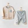 Bear Graphic Pocket Outfit, Beige - Mixed Apparel Set - 4