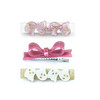 Ghosts Satin White Pink & Bowtie Alligator Clips - Hair Accessories - 1 - thumbnail