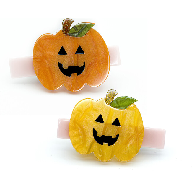 Double Pumpkin Pearlized Alligator Clips