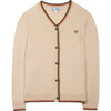 Retro Contrast Beige Cardigan - Sweaters - 1 - thumbnail