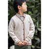 Retro Contrast Beige Cardigan - Sweaters - 2