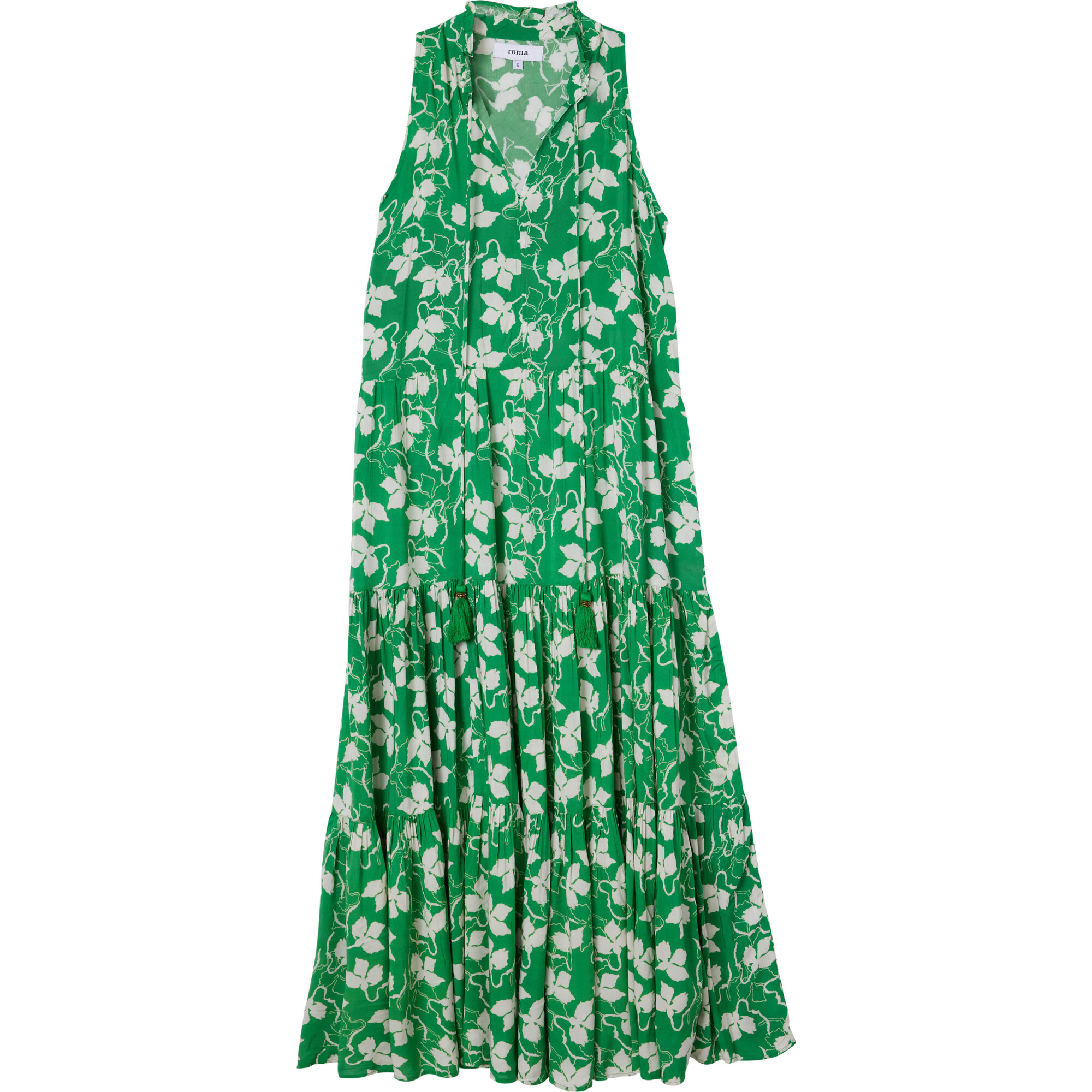 Women's Sienna Maxi Sleveeless Emerald Green Painting - Dresses - 1