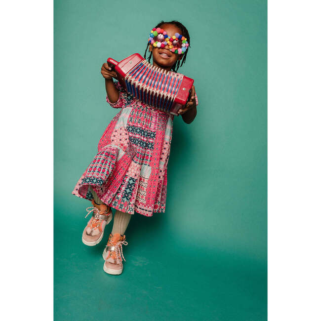 Holiday Patchwork Celebration Dress, Patchwork Print - Dresses - 3