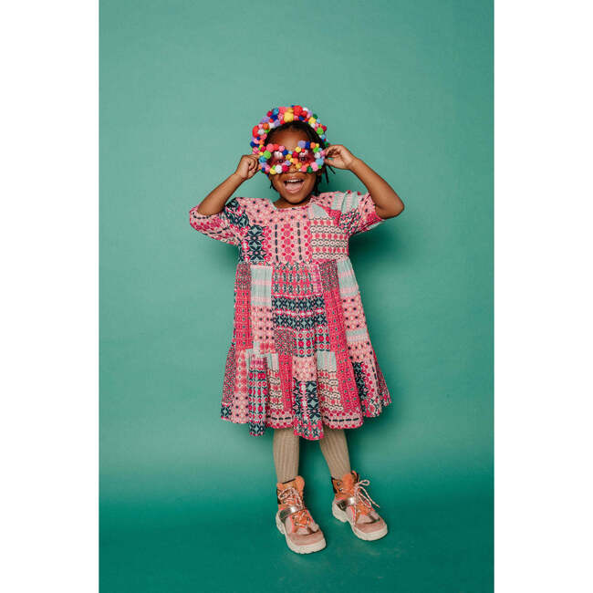 Holiday Patchwork Celebration Dress, Patchwork Print - Dresses - 4