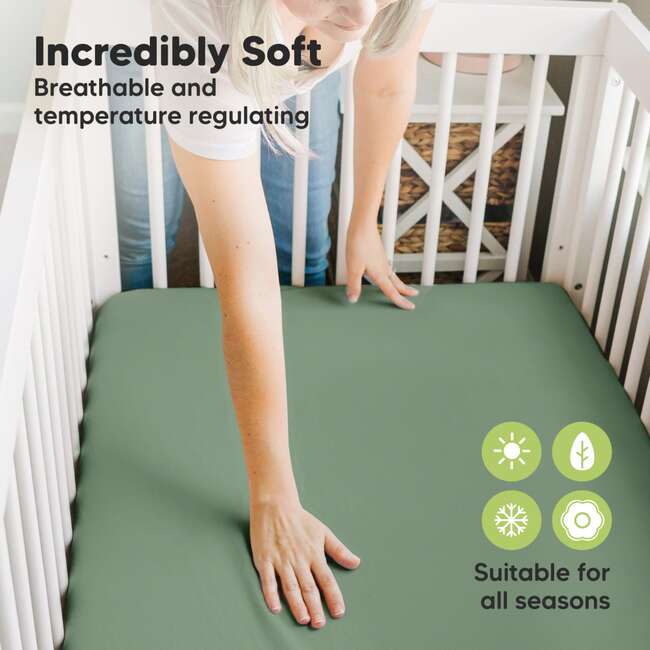 Gentle Bamboo Fitted Mini Crib Sheets, Hedges - Crib Sheets - 2