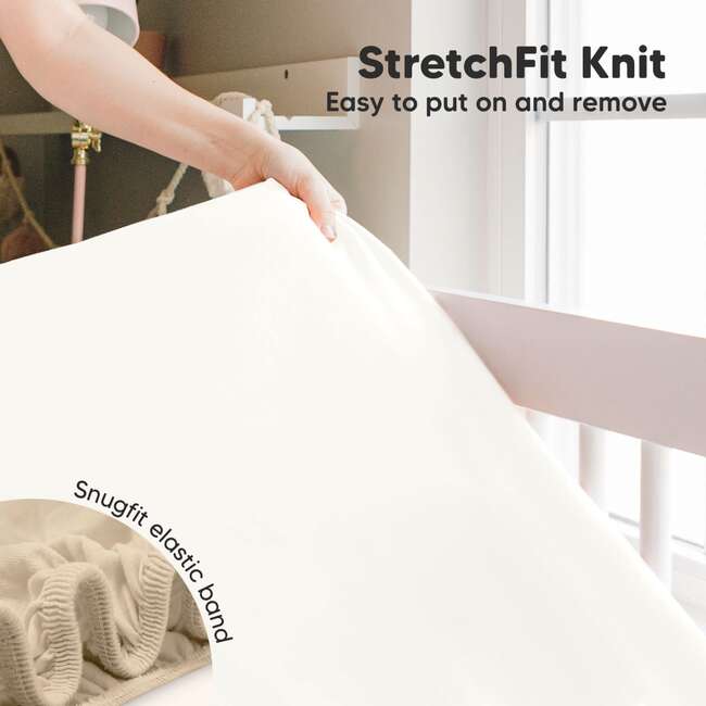 Gentle Bamboo Fitted Mini Crib Sheets, Khaki - Crib Sheets - 3