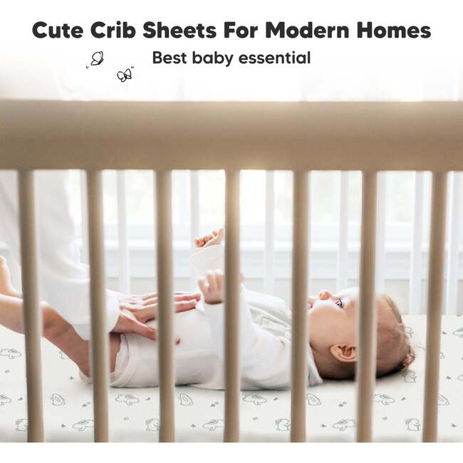 Fitted Crib Sheet, Bunnies - Crib Sheets - 4