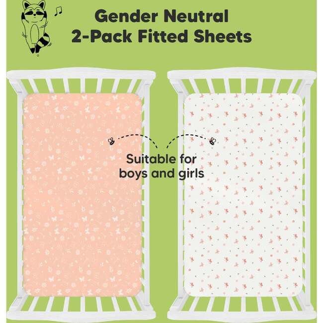 Fitted Crib Sheet, Butterflies - Crib Sheets - 5