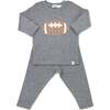 Ribbed Football Long Sleeve Two Piece Set, Coal - Mixed Apparel Set - 1 - thumbnail