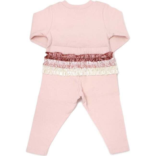 Velvet Rainbow Long Sleeve Two Piece Set, Pale Pink - Mixed Apparel Set - 2