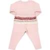 Velvet Rainbow Long Sleeve Two Piece Set, Pale Pink - Mixed Apparel Set - 2