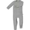 Waffle Convertible Pajama, Grey - Pajamas - 1 - thumbnail