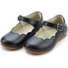 Sonia Scalloped Flat, Black - Flats - 1 - thumbnail