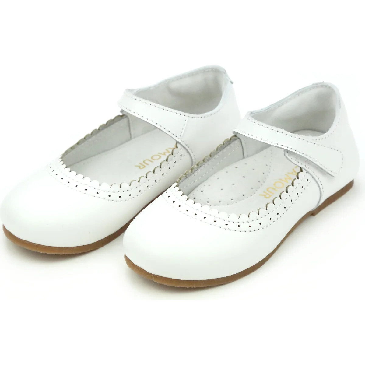 Lucille Scalloped Flat, White - Flats - 1