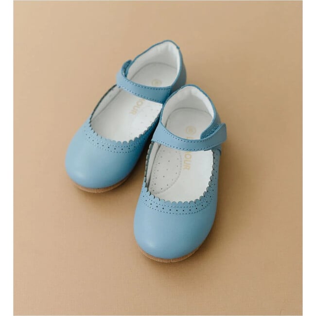 Lucille Scalloped Flat, French Blue - Flats - 3