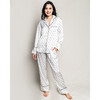 Mulberry Silk Pajama Set, White Art Nouveau - Pajamas - 2