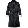 Men's Mulberry Silk Robe, Black Art Nouveau - Robes - 1 - thumbnail