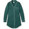 Luxe Pima Nightshirt, Green Stripe - Nightgowns - 1 - thumbnail