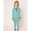 100% Pima Cotton Pajamas, Green Stripe - Pajamas - 3