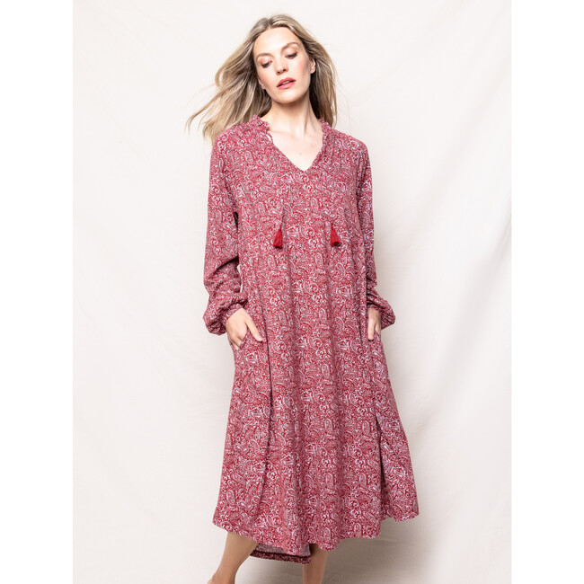 Luxe Pima Garbo Nightgown, Bordeaux Paisley - Nightgowns - 2