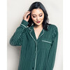 Luxe Pima Nightshirt, Green Stripe - Nightgowns - 3