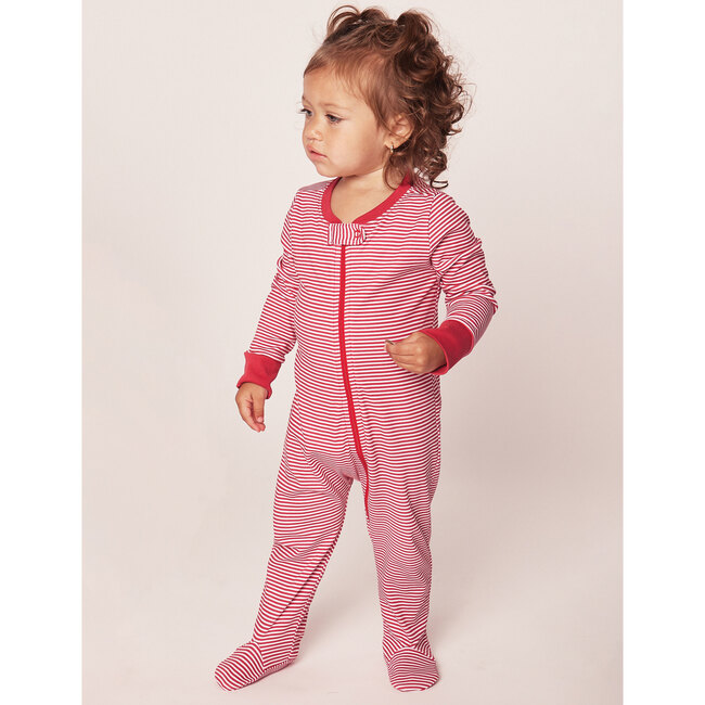 100% Pima Cotton Romper, Red Stripe - Rompers - 2