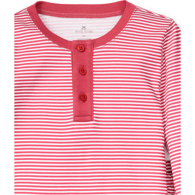 100% Pima Cotton Pajamas, Red Stripe - Pajamas - 2