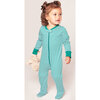 100% Pima Cotton Romper, Green Stripe - Rompers - 2