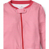 100% Pima Cotton Romper, Red Stripe - Rompers - 3