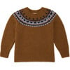 Alpaca Fair Isle Raglan Sleeve Sweater, Tan - Sweaters - 1 - thumbnail