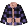 Cozy Shearling Cushioned Jacket, Purple - Sweaters - 1 - thumbnail