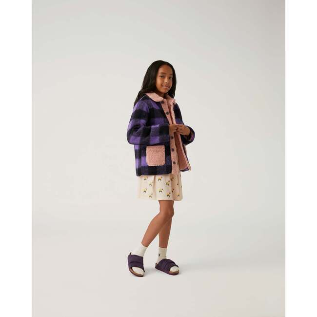 Cozy Shearling Cushioned Jacket, Purple - Sweaters - 2