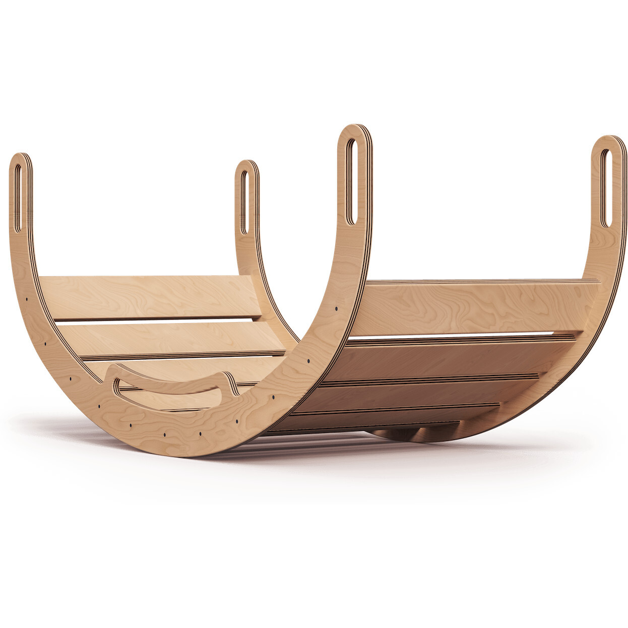 Kids Wooden XL Rocker & Climber Play Arch, Natural - Developmental Toys - 1