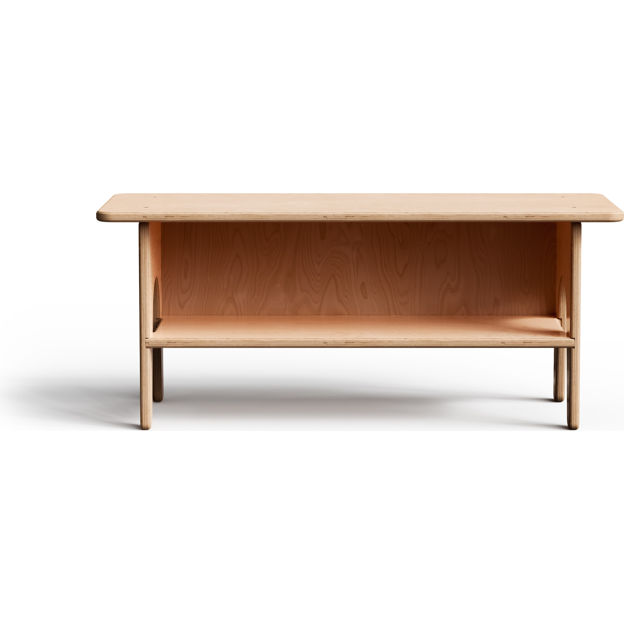 Wooden Functional Shoey Bench, Natural - Kids Seating - 1