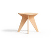 Wooden Pietro Mondini Rounded Square Stool, Natural - Kids Seating - 2